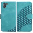 For Sharp Aquos R3 YX0060 Elephant Head Embossed Phone Leather Case with Lanyard(Light Blue) - 1