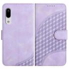 For Sharp Aquos Sense 3 YX0060 Elephant Head Embossed Phone Leather Case with Lanyard(Light Purple) - 1