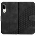 For Sharp Aquos Sense 3 YX0060 Elephant Head Embossed Phone Leather Case with Lanyard(Black) - 1