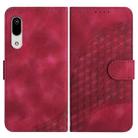 For Sharp Aquos Sense 3 YX0060 Elephant Head Embossed Phone Leather Case with Lanyard(Rose Red) - 1