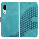 For Sharp Aquos Sense 3 YX0060 Elephant Head Embossed Phone Leather Case with Lanyard(Light Blue) - 1