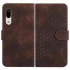 For Sharp Aquos Sense 3 YX0060 Elephant Head Embossed Phone Leather Case with Lanyard(Coffee) - 1