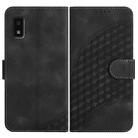 For Sharp Aquos wish YX0060 Elephant Head Embossed Phone Leather Case with Lanyard(Black) - 1