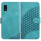 For Sharp Aquos wish YX0060 Elephant Head Embossed Phone Leather Case with Lanyard(Light Blue) - 1