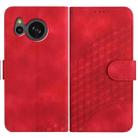 For Sharp Aquos sense8/SHG11/SH-54D YX0060 Elephant Head Embossed Phone Leather Case with Lanyard(Red) - 1