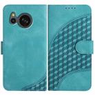 For Sharp Aquos sense8/SHG11/SH-54D YX0060 Elephant Head Embossed Phone Leather Case with Lanyard(Light Blue) - 1