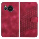 For Sharp Aquos sense7/SH-53C/SHG10 YX0060 Elephant Head Embossed Phone Leather Case with Lanyard(Rose Red) - 1