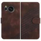 For Sharp Aquos sense7/SH-53C/SHG10 YX0060 Elephant Head Embossed Phone Leather Case with Lanyard(Coffee) - 1