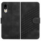 For Sharp Basio Active 3 Elephant Head Embossed Phone Leather Case with Lanyard(Black) - 1