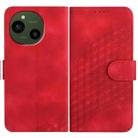 For Sharp Aquos R10 Elephant Head Embossed Phone Leather Case with Lanyard(Red) - 1