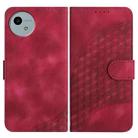 For Sharp Aquos wish5 Elephant Head Embossed Phone Leather Case with Lanyard(Rose Red) - 1