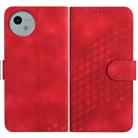 For Sharp Aquos wish5 Elephant Head Embossed Phone Leather Case with Lanyard(Red) - 1