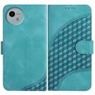 For Sharp Aquos wish5 Elephant Head Embossed Phone Leather Case with Lanyard(Light Blue) - 1