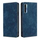 For TCL 20s / 20 5G / 20L / 20L+ RFID Anti-theft Brush Magnetic Leather Phone Case(Blue) - 1