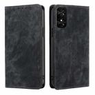 For TCL 50 SE 4G RFID Anti-theft Brush Magnetic Leather Phone Case(Black) - 1