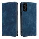 For TCL 50 SE 4G RFID Anti-theft Brush Magnetic Leather Phone Case(Blue) - 1