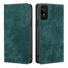 For TCL 50 SE 4G RFID Anti-theft Brush Magnetic Leather Phone Case(Green) - 1