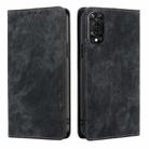 For TCL 505 4G RFID Anti-theft Brush Magnetic Leather Phone Case(Black) - 1