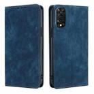 For TCL 505 4G RFID Anti-theft Brush Magnetic Leather Phone Case(Blue) - 1