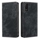 For TCL 50 5G RFID Anti-theft Brush Magnetic Leather Phone Case(Black) - 1