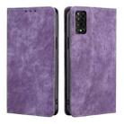 For TCL 50 5G RFID Anti-theft Brush Magnetic Leather Phone Case(Purple) - 1