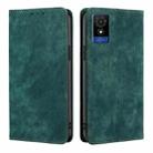 For TCL 501 4G RFID Anti-theft Brush Magnetic Leather Phone Case(Green) - 1