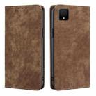 For TCL 502 RFID Anti-theft Brush Magnetic Leather Phone Case(Brown) - 1