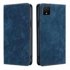 For TCL 502 RFID Anti-theft Brush Magnetic Leather Phone Case(Blue) - 1