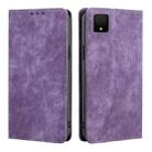 For TCL 502 RFID Anti-theft Brush Magnetic Leather Phone Case(Purple) - 1