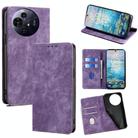 For TCL 50 NxtPaper 5G RFID Anti-theft Brush Magnetic Leather Phone Case(Purple) - 1