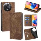 For TCL 60R 5G RFID Anti-theft Brush Magnetic Leather Phone Case(Brown) - 1