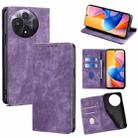 For TCL 60R 5G RFID Anti-theft Brush Magnetic Leather Phone Case(Purple) - 1