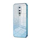 For OnePlus 8 Gradient Glitter Powder Electroplated Phone Case(Blue) - 1