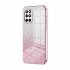 For OnePlus 8T Gradient Glitter Powder Electroplated Phone Case(Pink) - 1