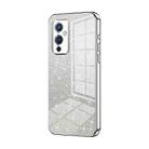 For OnePlus 9 Gradient Glitter Powder Electroplated Phone Case(Silver) - 1