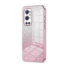 For OnePlus 9 Pro Gradient Glitter Powder Electroplated Phone Case(Pink) - 1