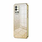 For OnePlus 9R Gradient Glitter Powder Electroplated Phone Case(Gold) - 1