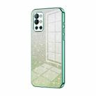 For OnePlus 9R Gradient Glitter Powder Electroplated Phone Case(Green) - 1