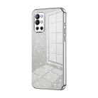 For OnePlus 9R Gradient Glitter Powder Electroplated Phone Case(Silver) - 1