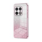 For OnePlus 10 Pro Gradient Glitter Powder Electroplated Phone Case(Pink) - 1