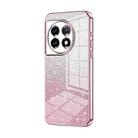 For OnePlus 11 Gradient Glitter Powder Electroplated Phone Case(Pink) - 1