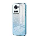 For OnePlus Ace / 10R Gradient Glitter Powder Electroplated Phone Case(Blue) - 1