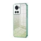 For OnePlus Ace / 10R Gradient Glitter Powder Electroplated Phone Case(Green) - 1