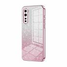 For OnePlus Nord Gradient Glitter Powder Electroplated Phone Case(Pink) - 1