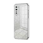 For OnePlus Nord Gradient Glitter Powder Electroplated Phone Case(Silver) - 1