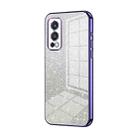 For OnePlus Nord 2 5G Gradient Glitter Powder Electroplated Phone Case(Purple) - 1