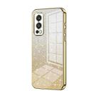 For OnePlus Nord 2 5G Gradient Glitter Powder Electroplated Phone Case(Gold) - 1