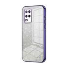 For Realme 8 5G Gradient Glitter Powder Electroplated Phone Case(Purple) - 1
