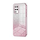 For Realme 8 5G Gradient Glitter Powder Electroplated Phone Case(Pink) - 1