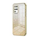 For Realme 8 5G Gradient Glitter Powder Electroplated Phone Case(Gold) - 1